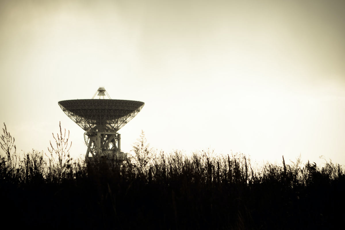 Aged photo showing a radio telescope looking straight up into the sky with high vegetation in the foreground. Make sure your pitch known to search engines is not outdated.