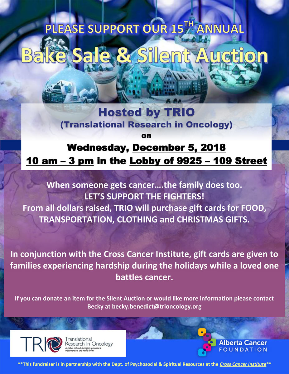 TRIO's Bake Sale and Silent Auction 2018